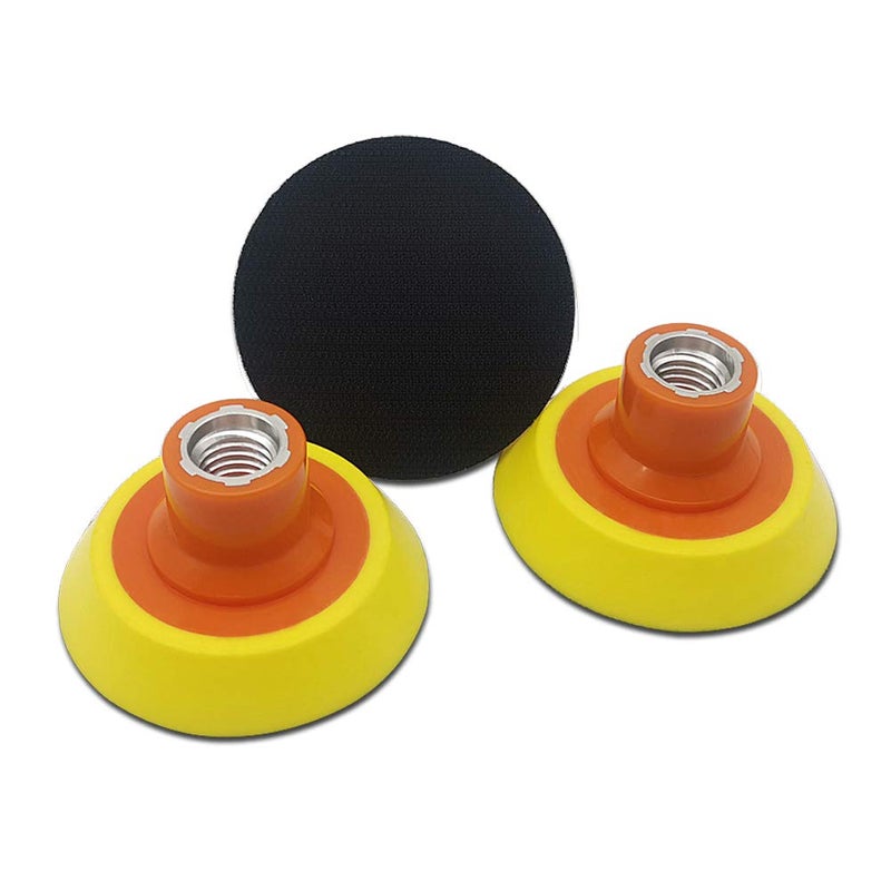 SENRAY 3PCS 3 Inch Hook & Loop Backing Plate, 5/8" Thread Sanding Backing Pads for Rotary Polisher and Sander - Image 1